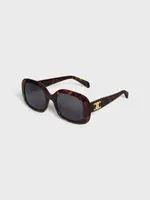 Celine Celine Sunglasses, Multi, Triomphe 10 Acetate Square Frame In Red Havana w/ Smoked Lenses