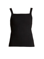 Khaite Khaite Top, Black, Oylan Cotton Mix Square Neck Sleeveless Tank Top