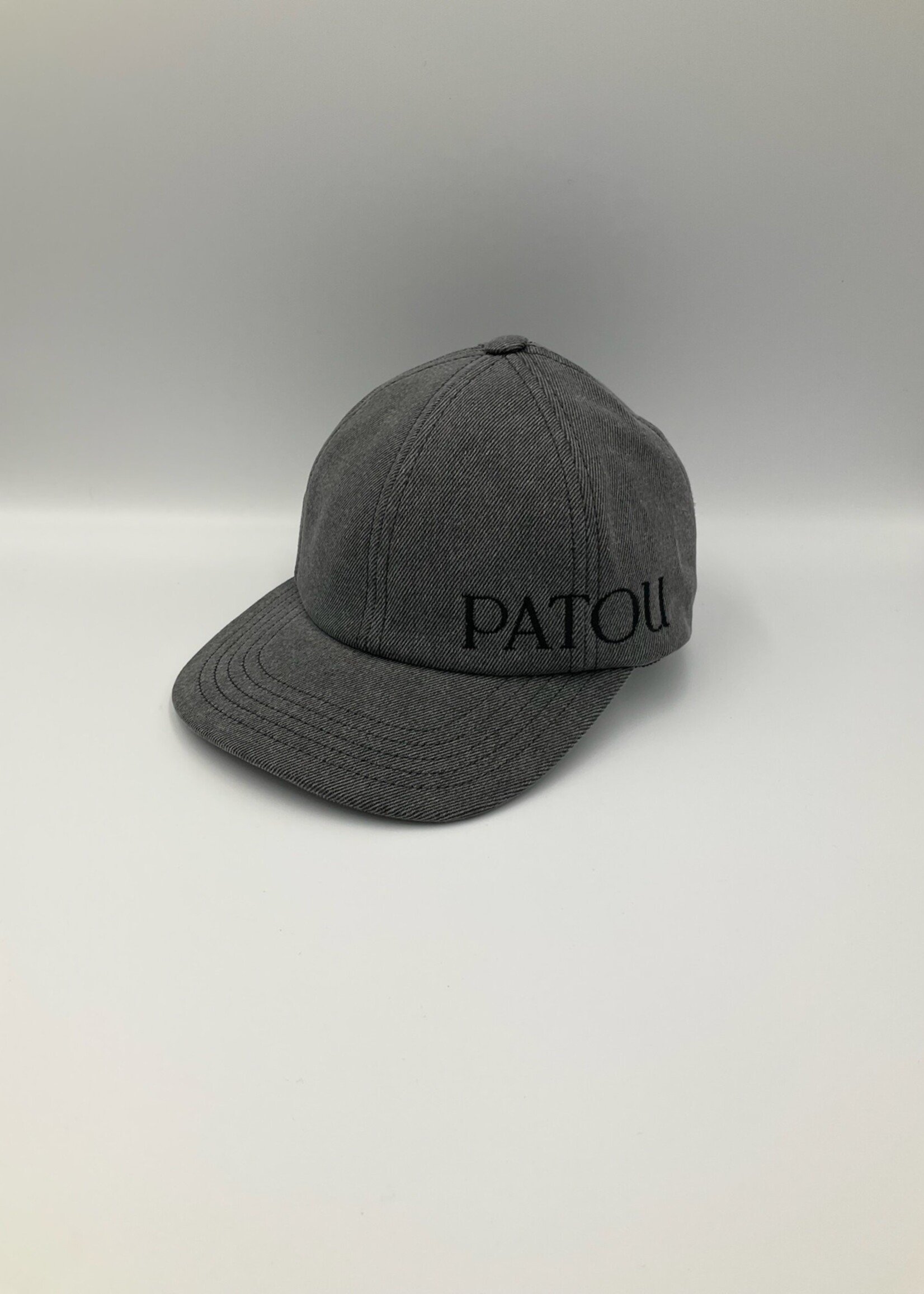 Patou Patou Hat, Grey, Patou Embroidered Cap in Anthracite