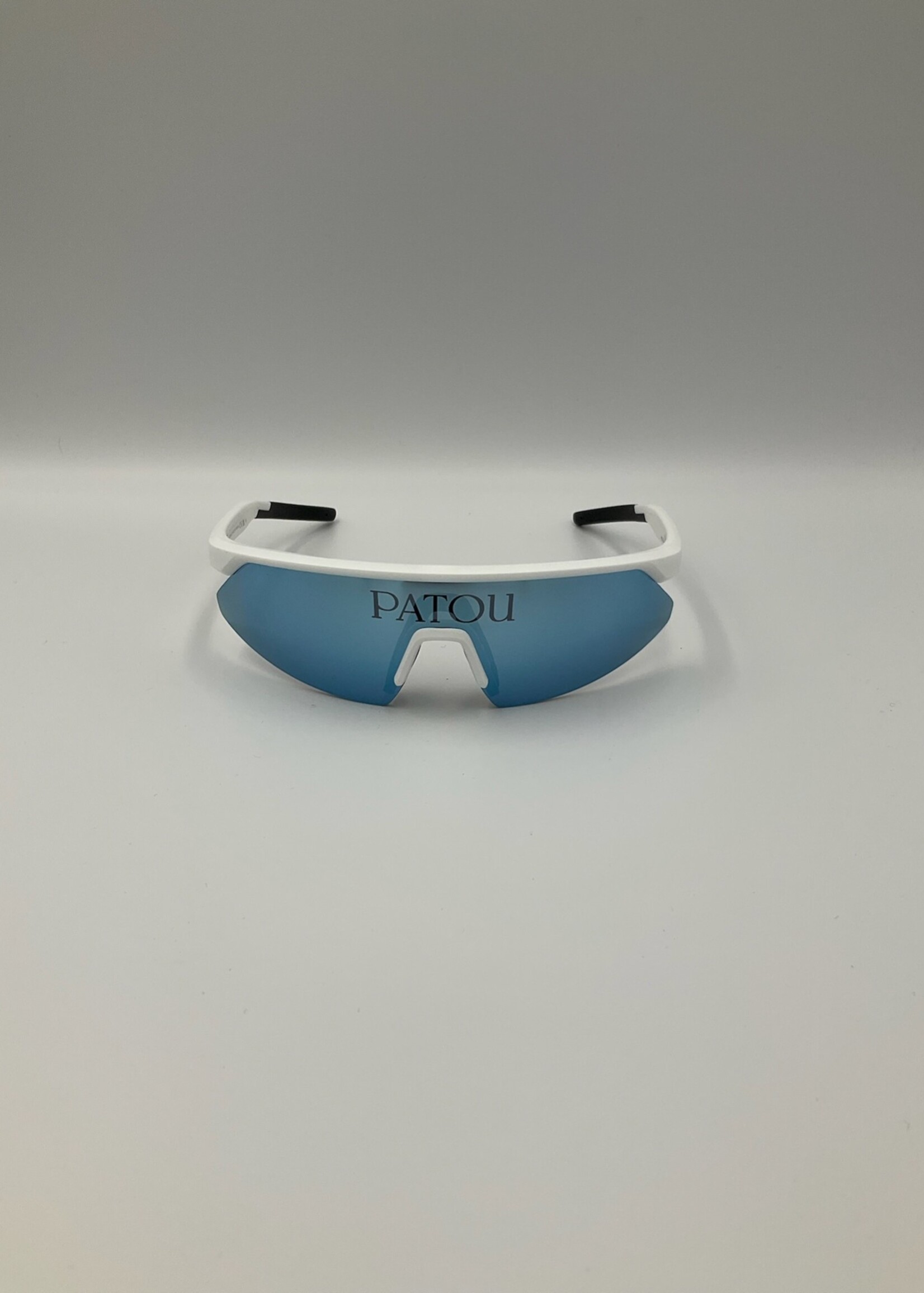 Patou Patou Sunglasses, Multi, Sport Sunglasses in Avalanche w/ White Frame & Blue Shades