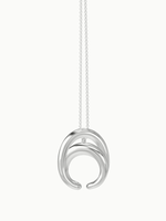 Charlotte Chesnais Charlotte Chesnais Necklace, Silver, Initial Sterling Silver 18K Gold Coated Collier In Argent