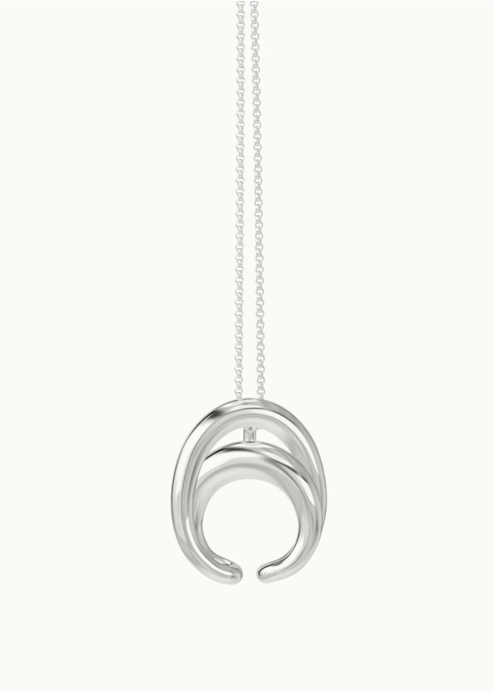 Charlotte Chesnais Charlotte Chesnais Necklace, Silver, Initial Sterling Silver 18K Gold Coated Collier In Argent