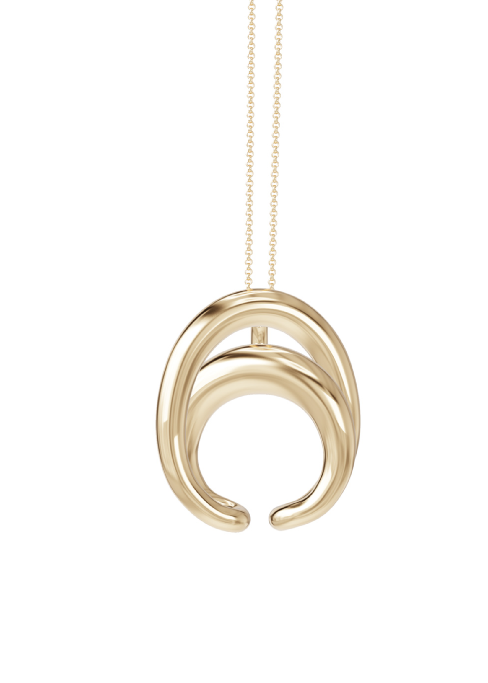 Charlotte Chesnais Charlotte Chesnais Necklace, Gold, Initial Silver 18K Gold Coated Collier In Vermeil