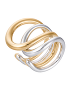 Charlotte Chesnais Charlotte Chesnais Ring, Multi, Bague Daisy Silver 18K Gold Pleated Ring In Vermeil & Argent