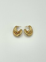 Charlotte Chesnais Charlotte Chesnais Earrings, Gold, Initial Blow Silver 18K Gold Pierced Earrings In Vermeil