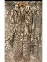 Barrie Barrie Coat, Multi, Cashmere & Wool Collared Button Up Chevron Pattern Coat In Wild Beast