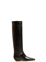 Khaite Khaite Boots, Black, Marfa Calf Leather Flat Knee High Boots