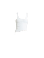 Christopher Esber Christopher Esber Top, White, Encircled Edge Asymmetric Rib Tank Top