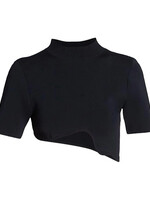 Christopher Esber Christopher Esber Top, Black, Maparadita Crew Neck Asymmetric Cropped Top