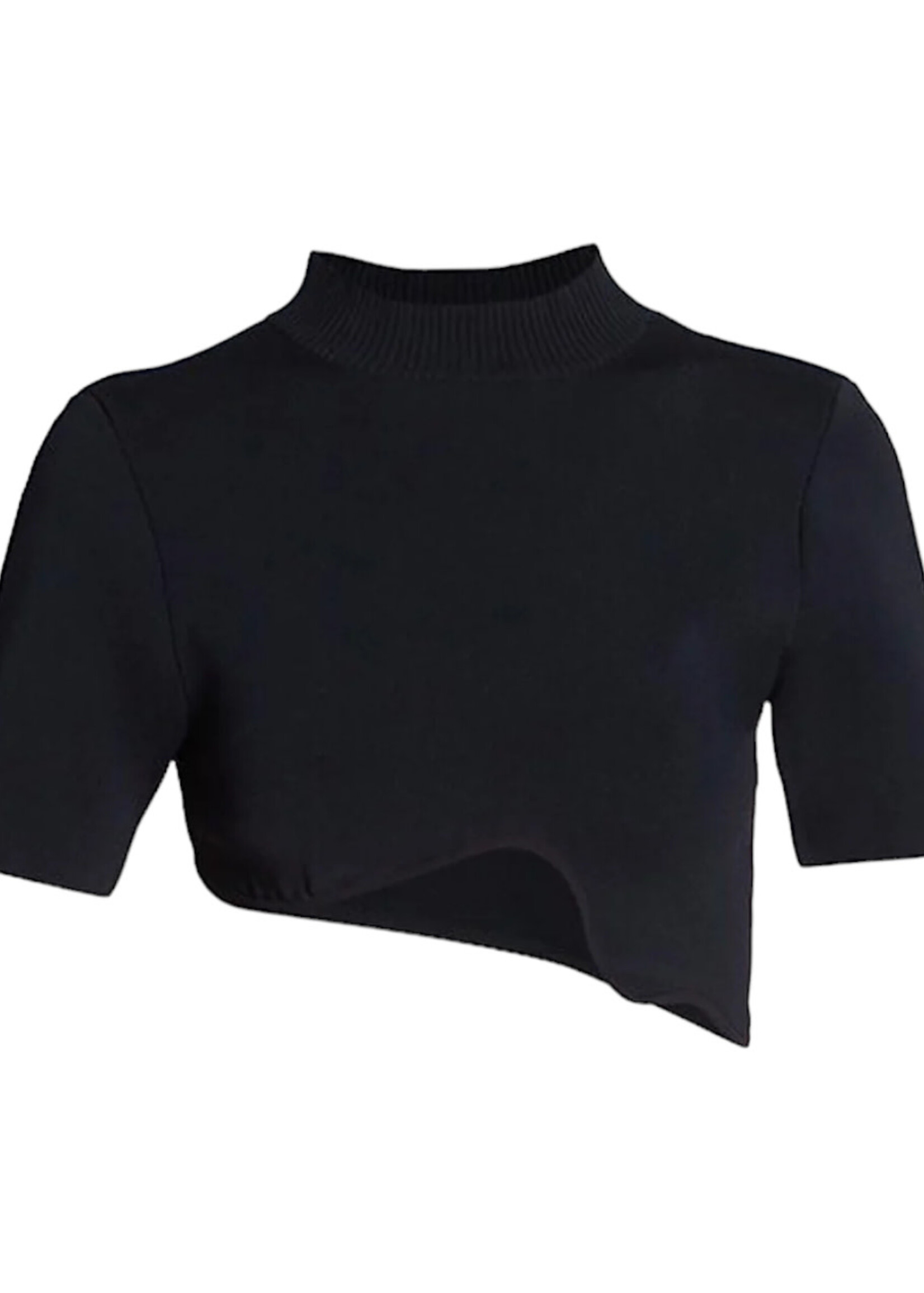 Christopher Esber Christopher Esber Top, Black, Maparadita Crew Neck Asymmetric Cropped Top
