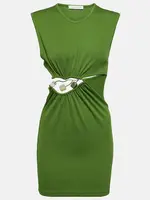 Christopher Esber Christopher Esber Dress, Green, Folia Float Buckle Tunic Dress In Stem w/ Cut Out Details