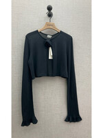 Magda Butrym Magda Butrym Knitwear, Grey, Open Cropped Transparent Knitwear in Dark Grey w/ One Button