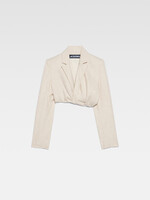 Jacquemus Jacquemus Jacket, Beige, La Veste Bahia Courte Twisted Cropped Blazer In Light Beige