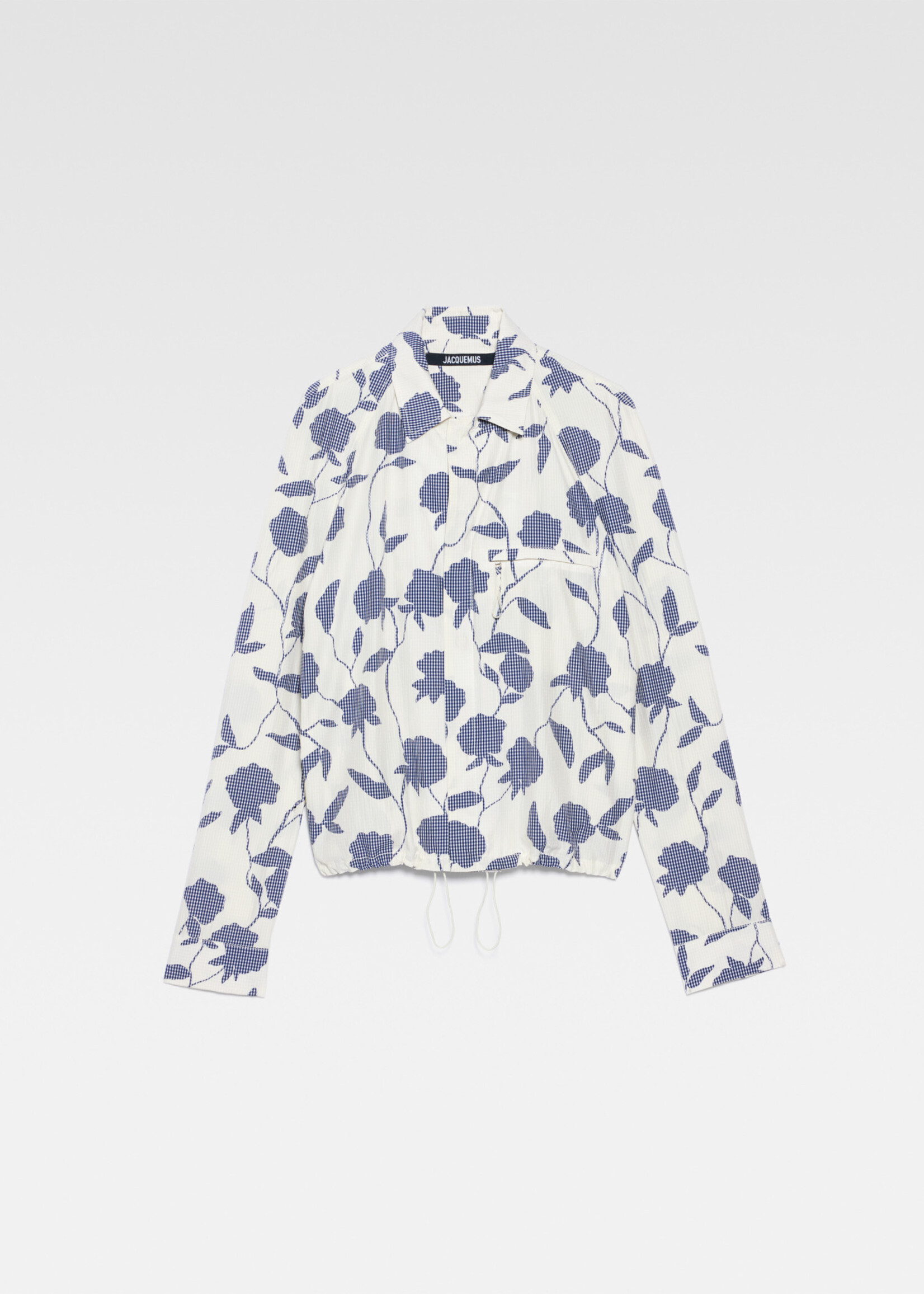 Jacquemus Jacquemus Shirt, Navy, La Chemise Criollo Bomber Shirt In Print Roses Dark Navy
