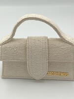 Jacquemus Jacquemus Bag, White , Le Bambino Textile Small Shoulder Bag in Off-White w/ Adjustable Strap