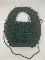 J.W. Anderson J.W. Anderson Bag, Green, Popcorn Cotton Top Handle Basket Bag In Khaki w/ Strap