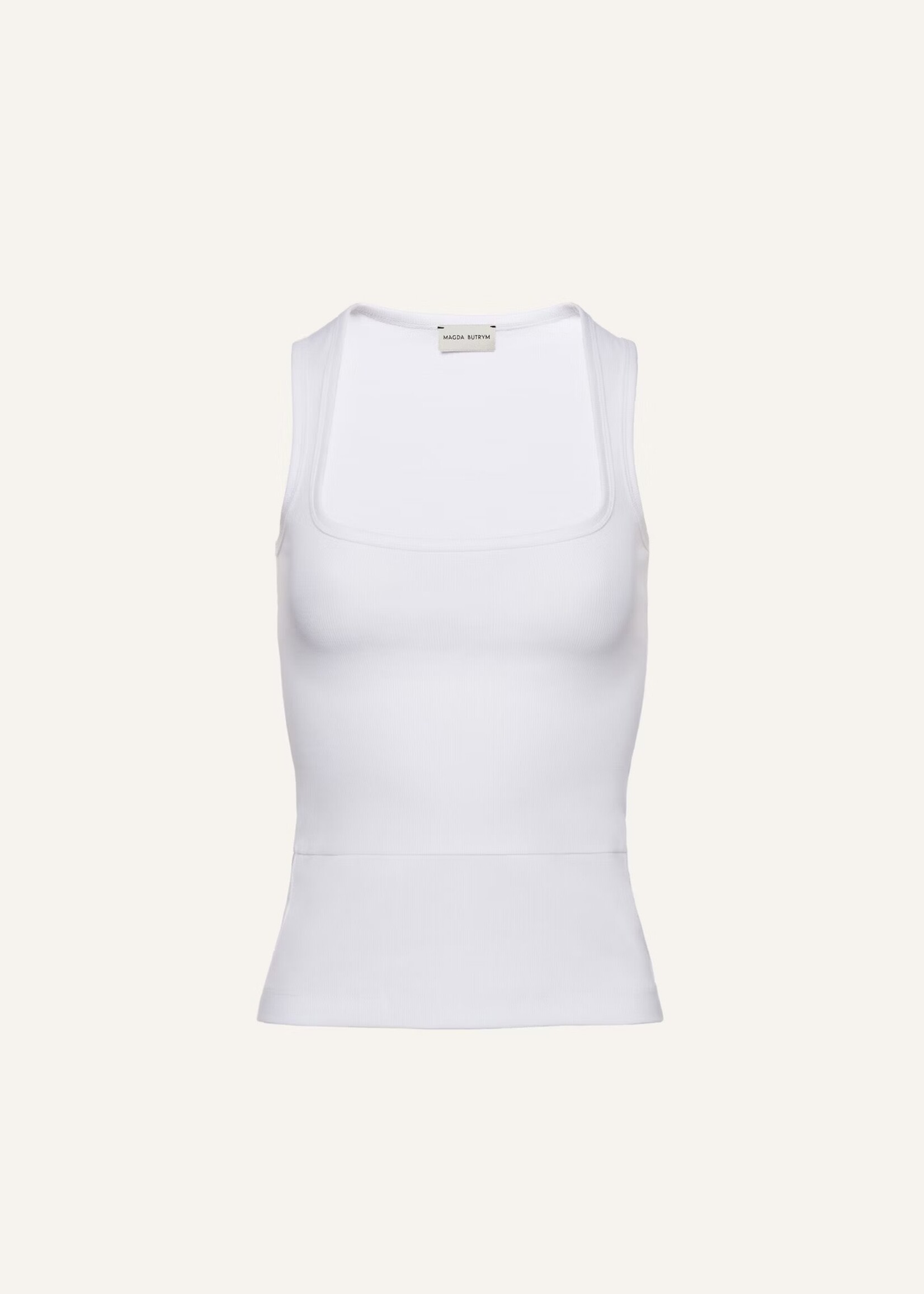 Magda Butrym Magda Butrym Top, White, Cotton Sleeveless Ribbed Tank Top