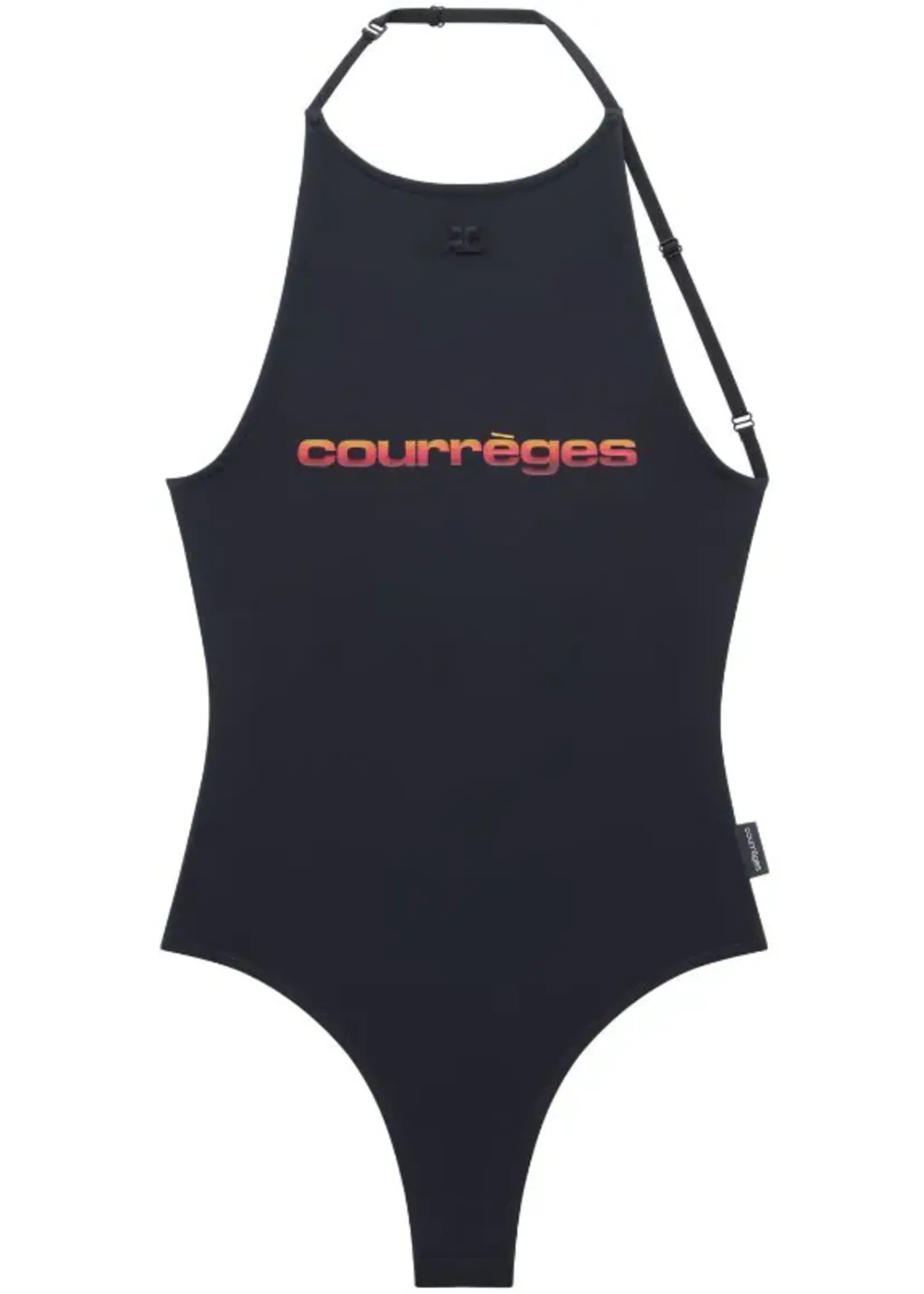 Courreges Courreges Top, Black, Tech Jersey Sleeveless Lingerie Body w/ Sunset Logo