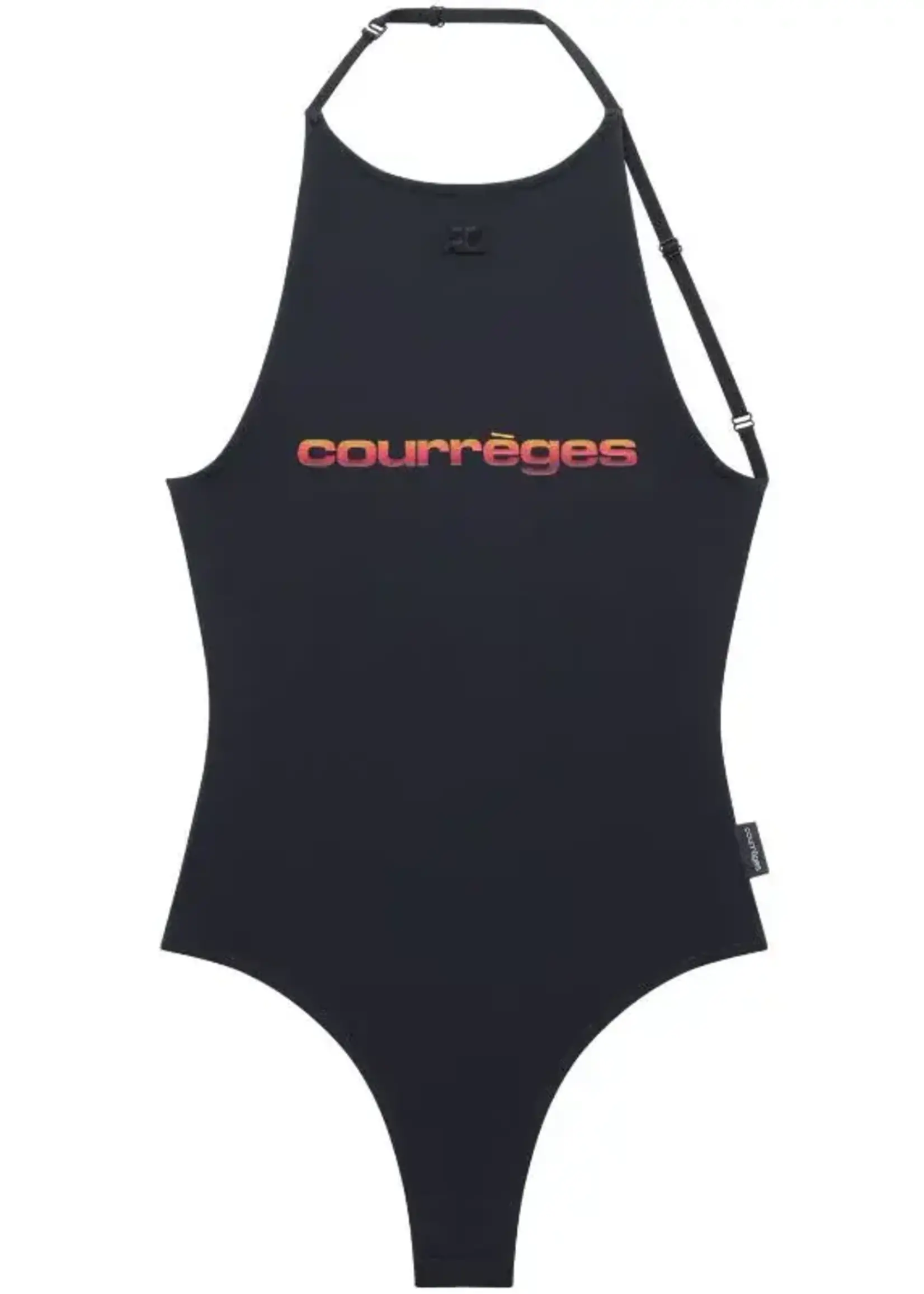 Courreges Courreges Top, Black, Tech Jersey Sleeveless Lingerie Body w/ Sunset Logo