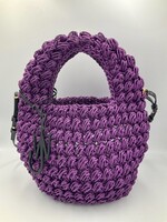 J.W. Anderson J.W. Anderson Bag, Purple, Popcorn Cotton Top Handle Basket Bag w/ Strap