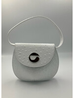 Coperni Coperni Bag, White, Ostrich Effect Mini U.F.O. Bag