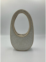 Coperni Coperni Bag, Beige, Crystal Embellished Mini Swipe Shoulder Bag