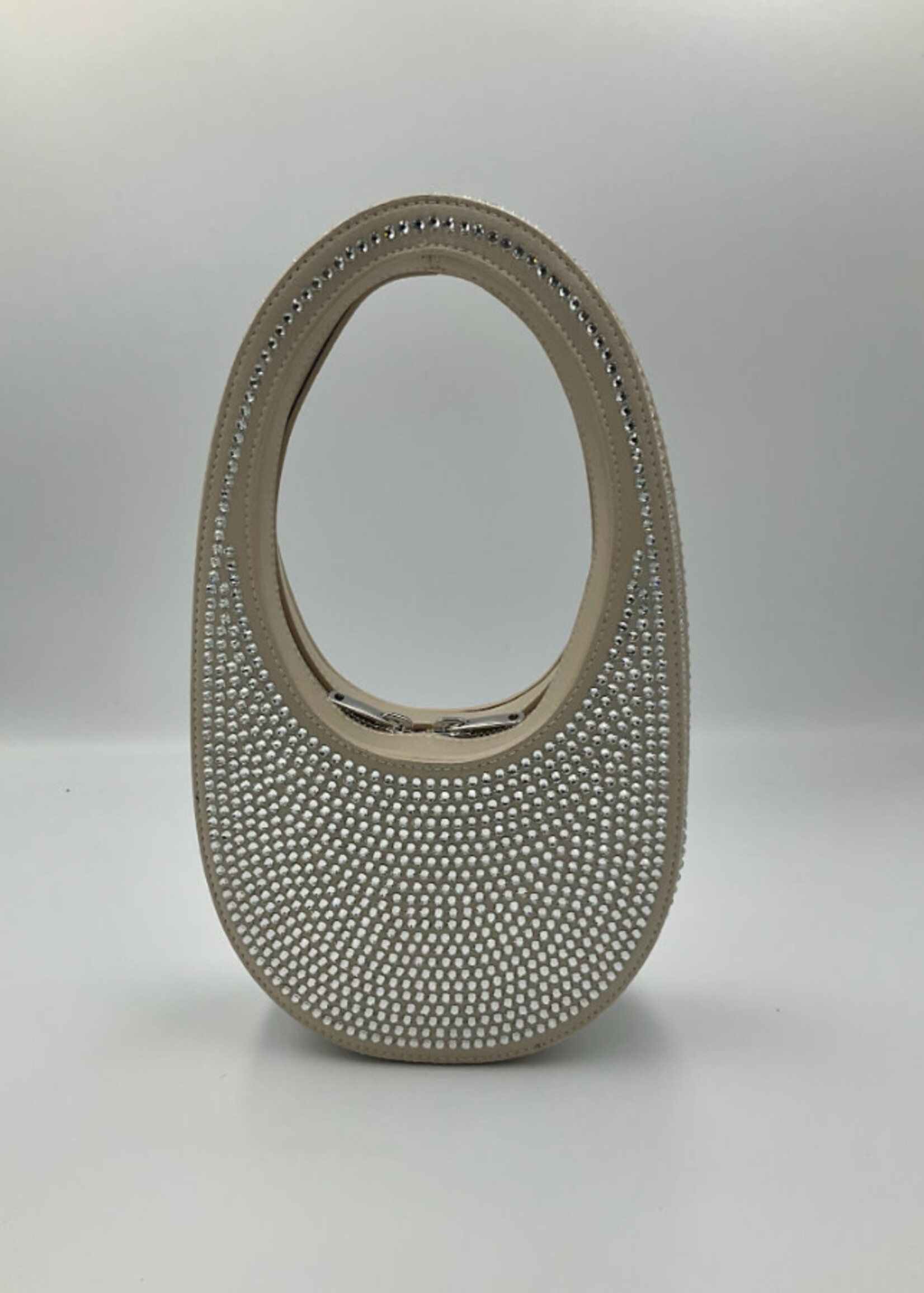 Coperni Coperni Bag, Beige, Crystal Embellished Mini Swipe Shoulder Bag