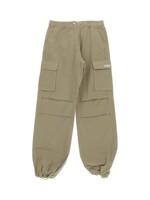 Coperni Coperni Trousers, Green, Wide Leg Cargo Multi Pocket Pants In Khaki w/ Drawstring Hem