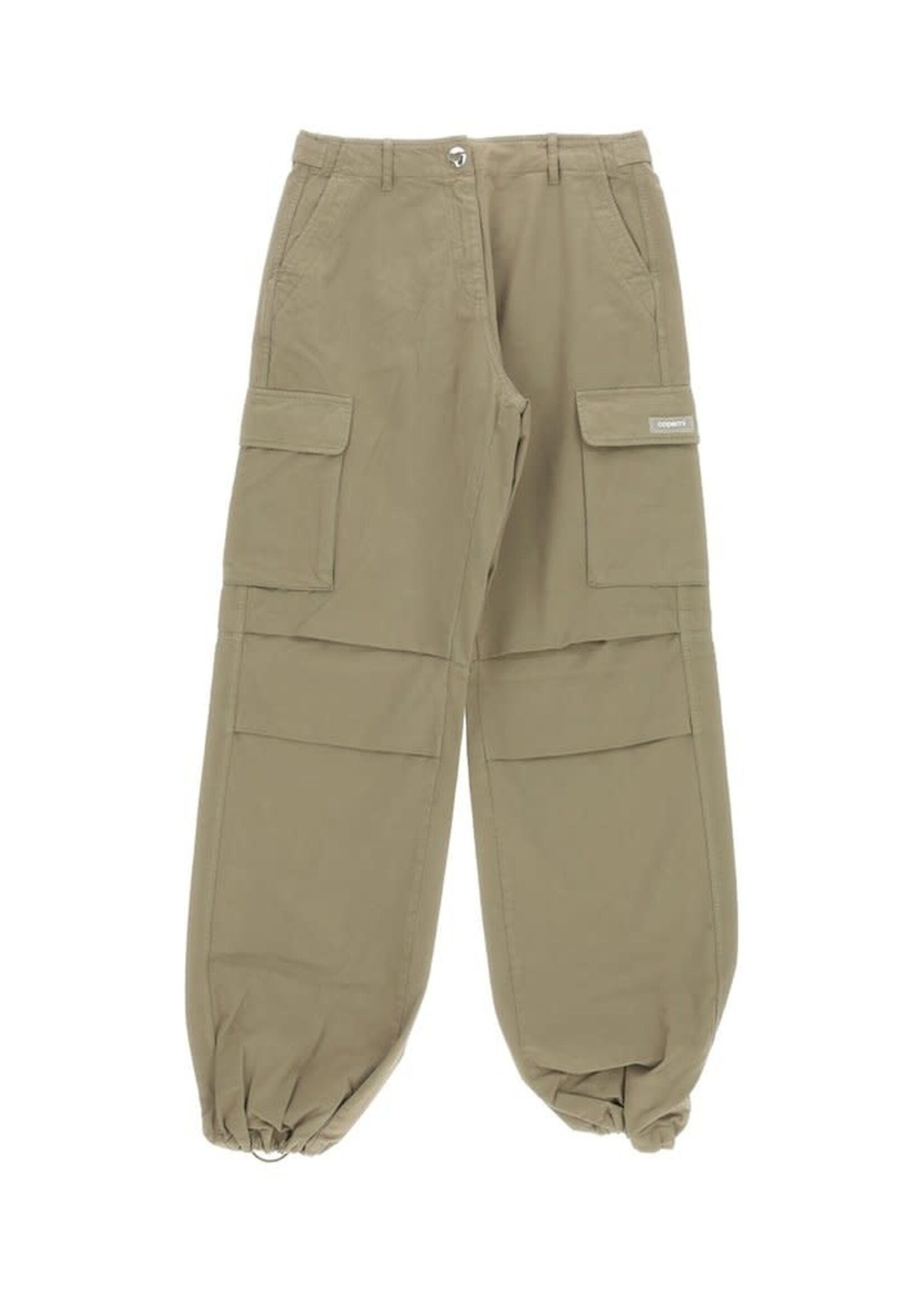 Coperni Coperni Trousers, Green, Wide Leg Cargo Multi Pocket Pants In Khaki w/ Drawstring Hem