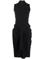 Coperni Coperni Dress, Black, Hybrid Tailored High Zip Up Neck Sleeveless Assymetric Dress