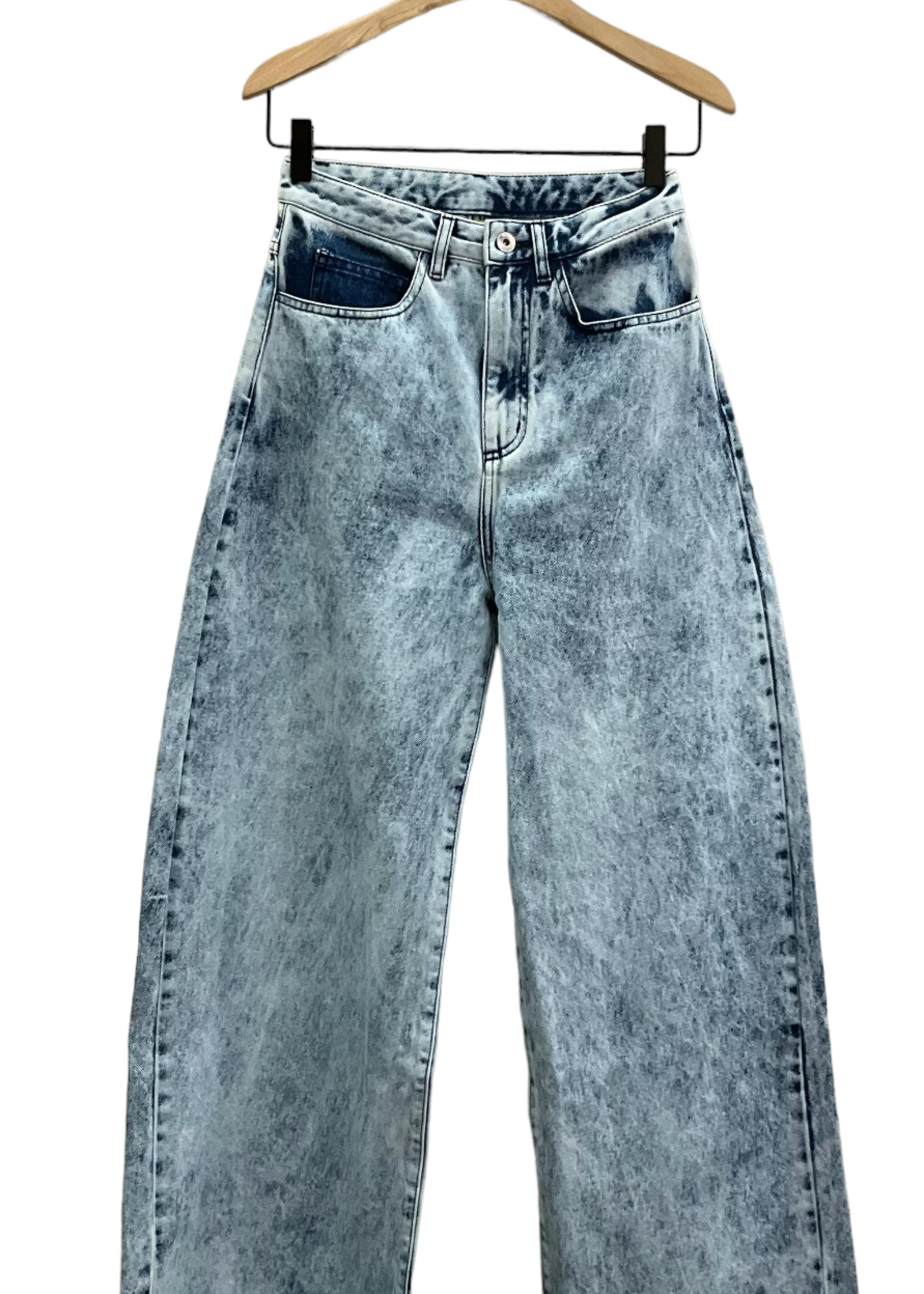 Marques' Almeida Marques' Almeida Jeans, Blue, Denim Boyfriend Wide Leg Jeans In Acid Wash