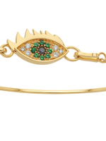 Delfina Delettrez Delfina Delettrez Bracelet, Gold, Yellow Gold 1987 18Kt Emeralds, White & Black Diamonds Grandma Eye Bracelet