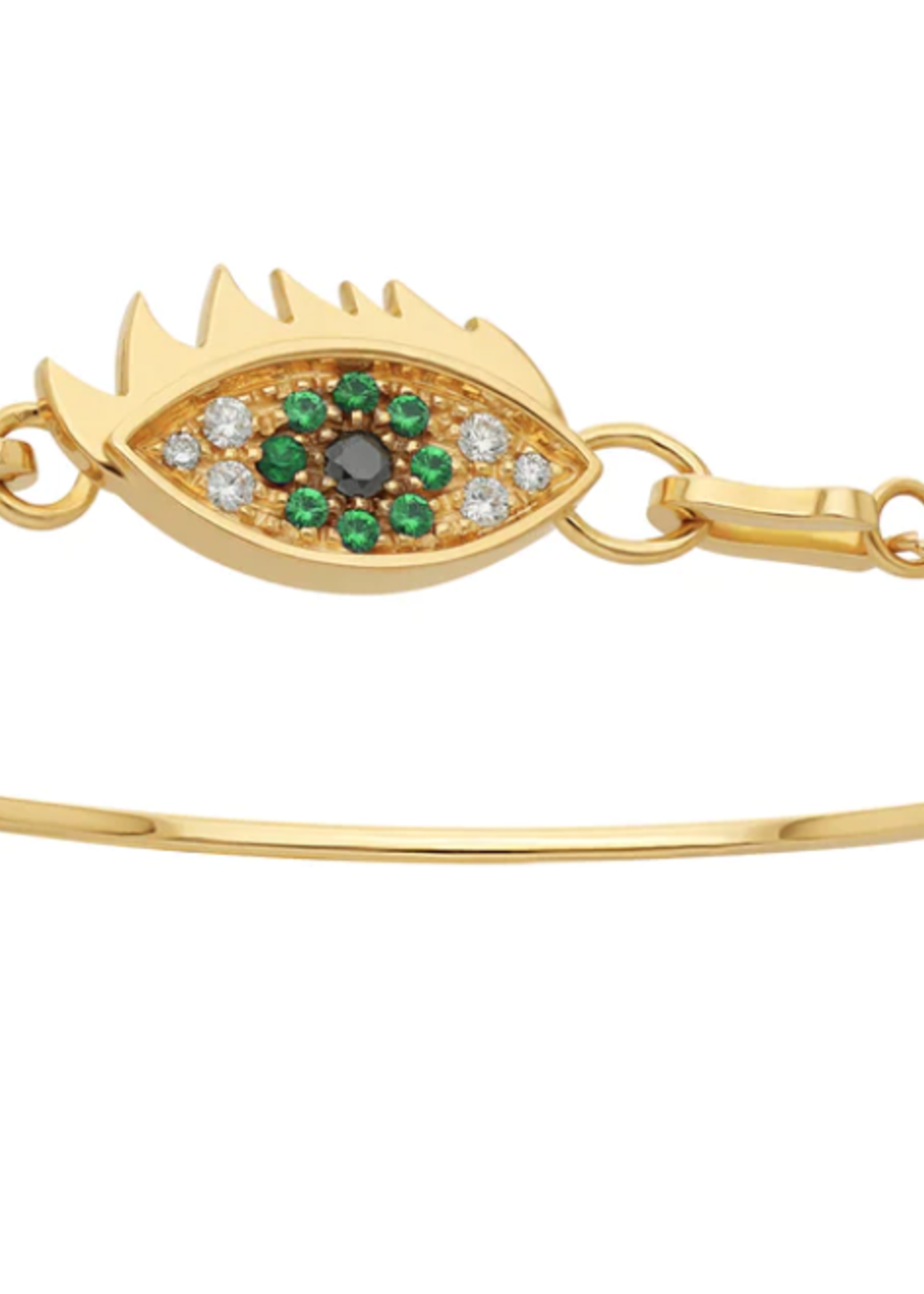 Delfina Delettrez Delfina Delettrez Bracelet, Gold, Yellow Gold 1987 18Kt Emeralds, White & Black Diamonds Grandma Eye Bracelet
