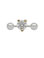 Delfina Delettrez Delfina Delettrez Earring, Gold, Yellow Gold 1987 18Kt White Diamonds Two in One Earring Piercing Stud Earring