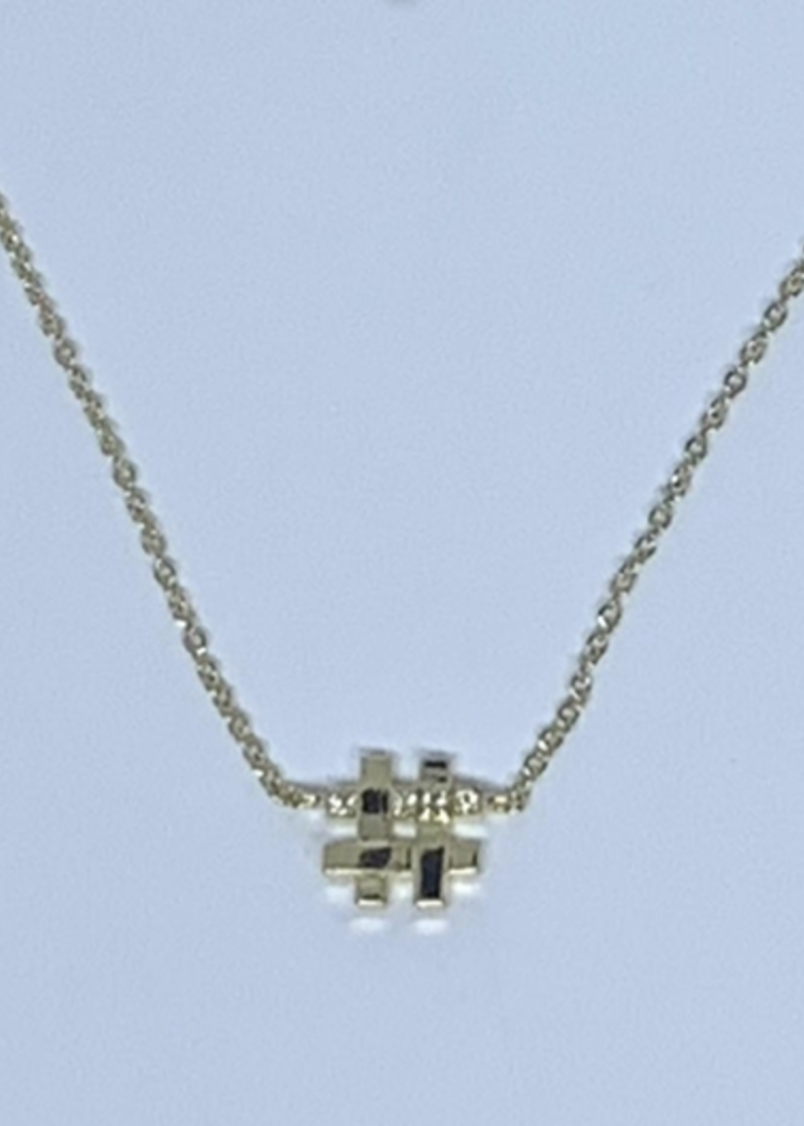 Delfina Delettrez Delfina Delettrez Necklace, Gold, Yellow Gold 1987 18Kt White Diamonds Hash Key Necklace