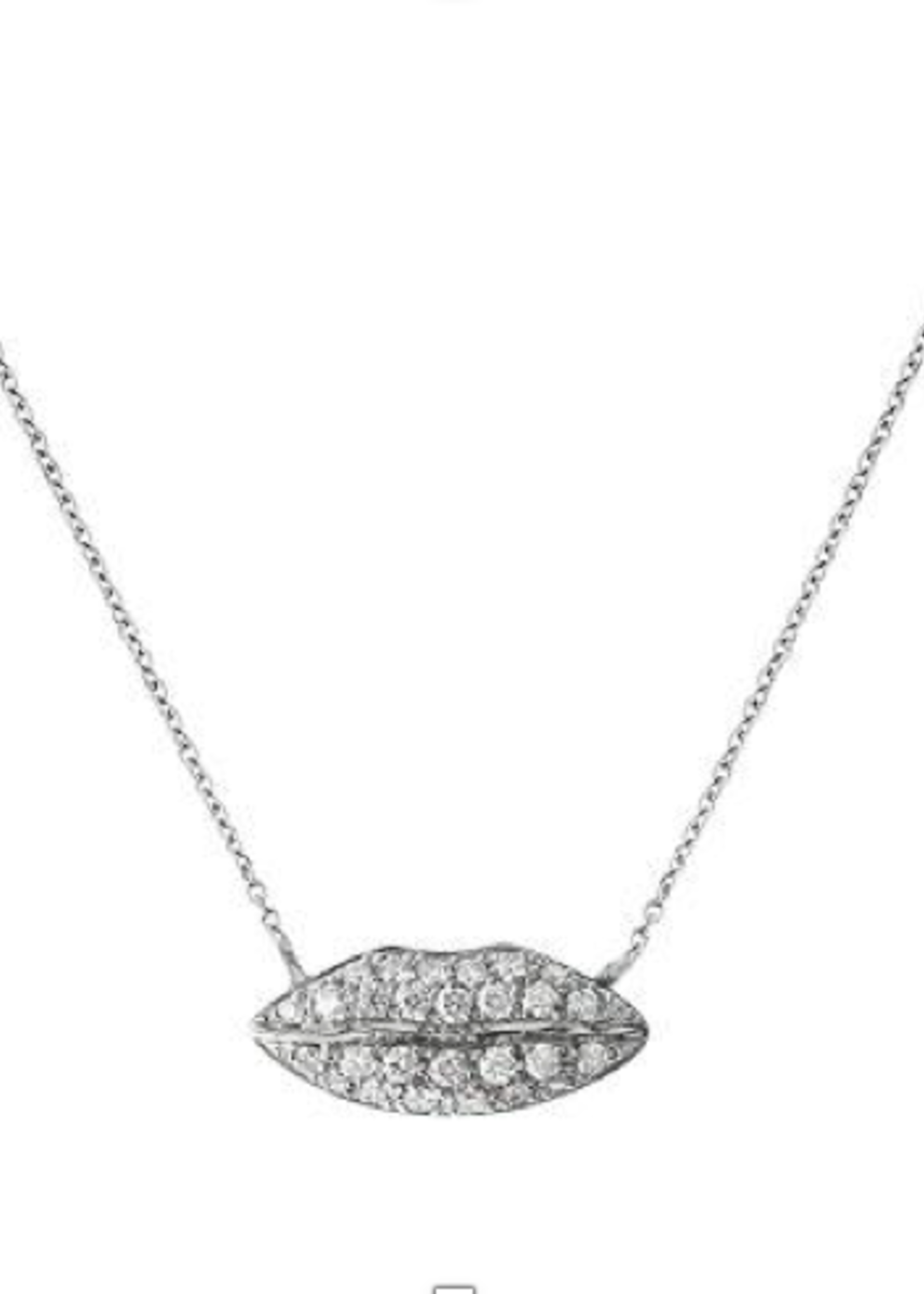 Delfina Delettrez Delfina Delettrez Necklace, Gold, Yellow Gold 1987 18Kt White Diamonds Lips Chain Necklace