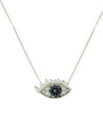 Delfina Delettrez Delfina Delettrez Necklace, Silver, Yellow Gold 1987 18Kt White Diamonds, Blue Sapphire & Black Diamond Eyes On Me Necklace
