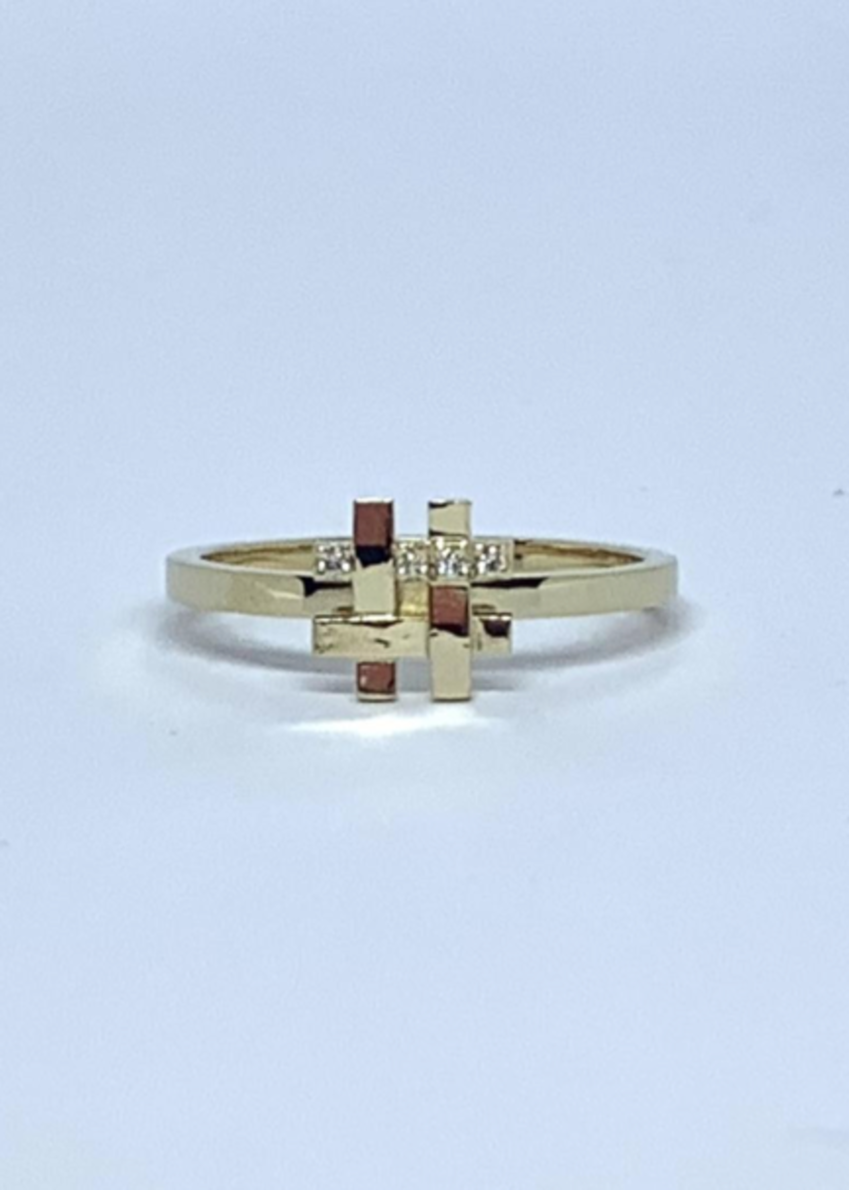 Delfina Delettrez Delfina Delettrez Ring, Gold, Yellow Gold 1987 18Kt White Diamonds Hash Key Ring