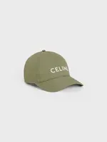 Celine Celine Hat, Green, Baseball Cap In Vert Grise w/ White Logo