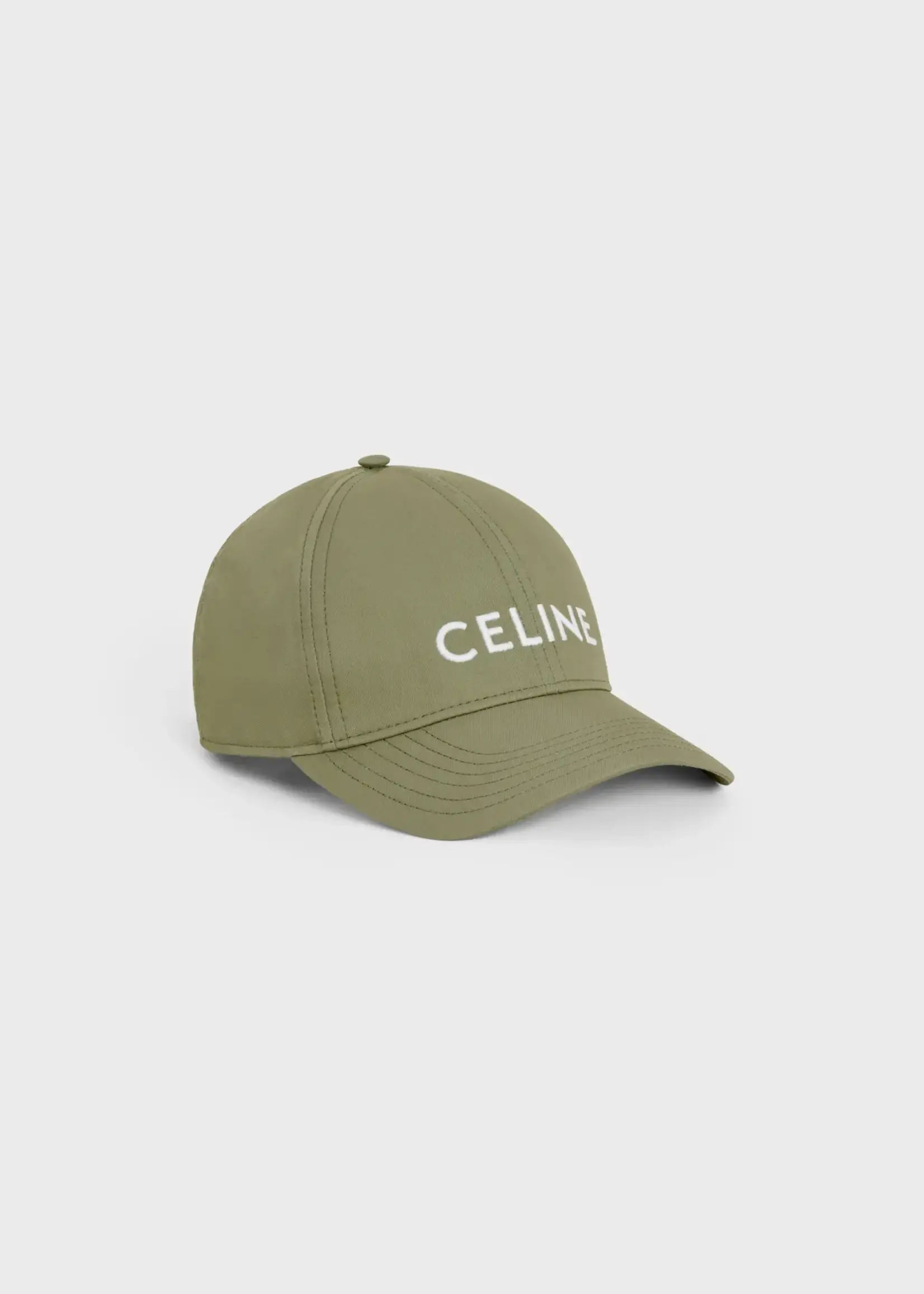Celine Celine Hat, Green, Baseball Cap In Vert Grise w/ White Logo
