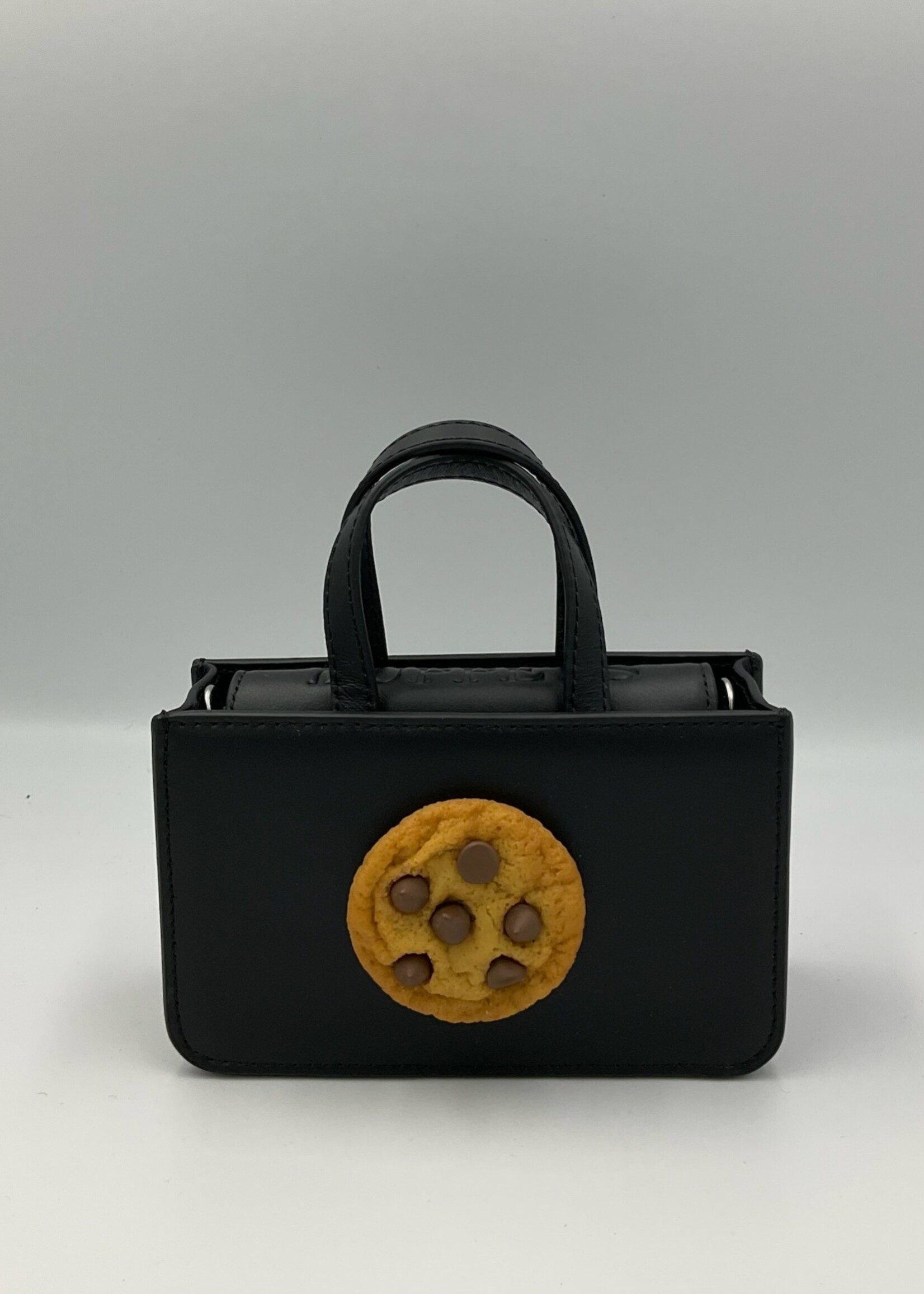 Puppets and Puppets Puppets and Puppets Bag, Black, Leather Mini Cookie Bag w/ Shoulder Strap