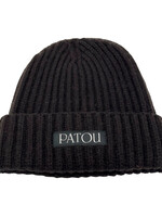 Patou Patou Hat, Brown, Wool Hip Ribs Beanie in Chocolate
