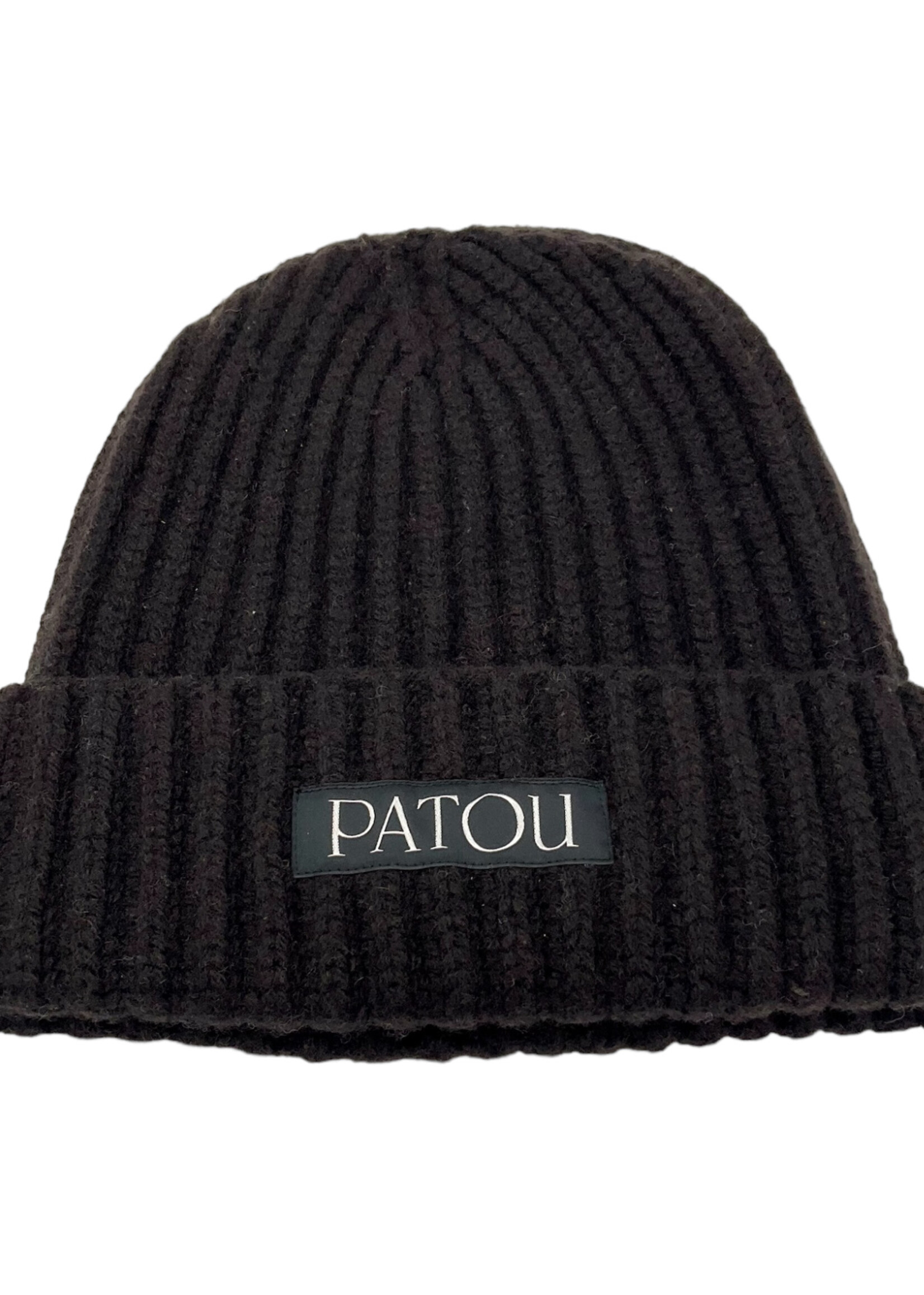 Patou Patou Hat, Brown, Wool Hip Ribs Beanie in Chocolate