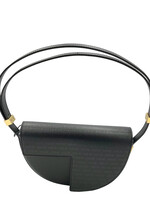 Patou Patou Bag, Black, Le Petit Patou Bag in Glossy Black w/ Logo Embossed