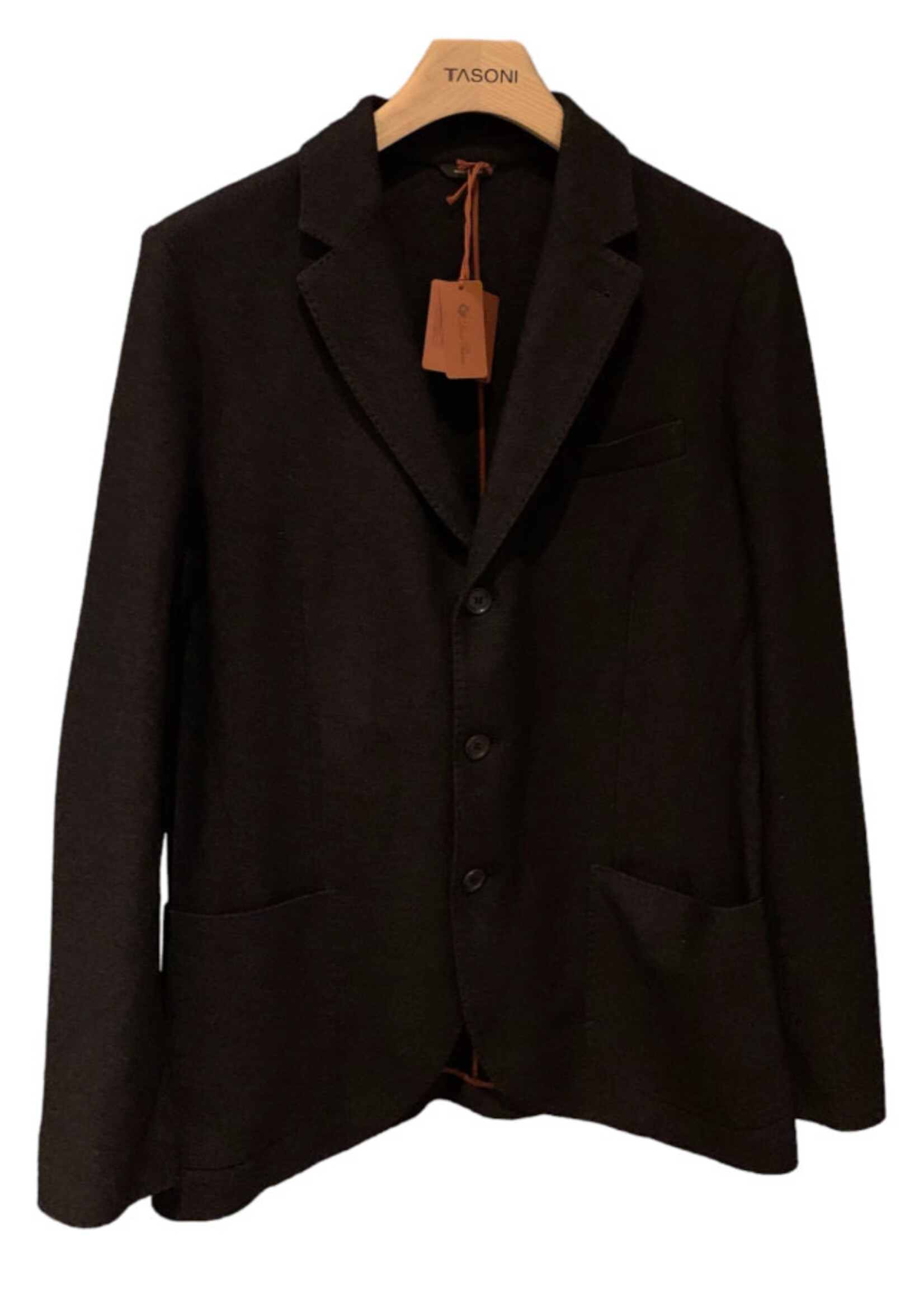 Loro Piana Loro Piana Jacket, Grey, Silk & Cashmere Collared Single Breasted Blazer In Caviar
