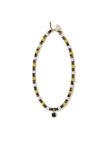 Wales Bonner Wales Bonner Necklace, Multi, Dream Recycled Necklace In Yellow & Multi w/ Swarovski Crystals and Tiger Eye