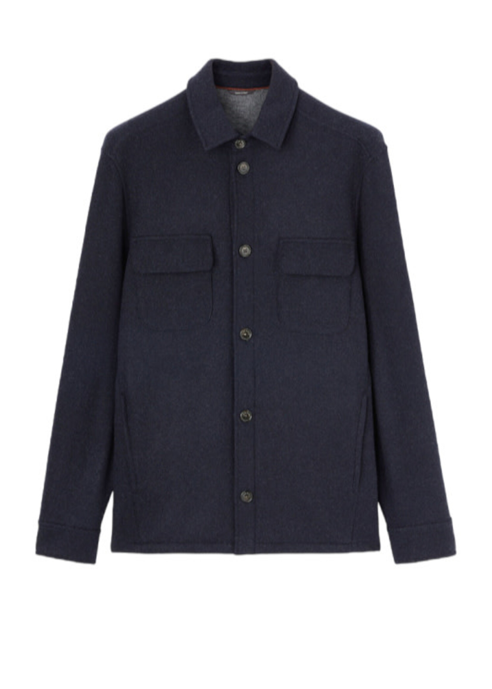 Loro Piana Loro Piana Jacket, Multi, Cashmere Collared Button Up Overshirt In Blue Navy & Grey Melange