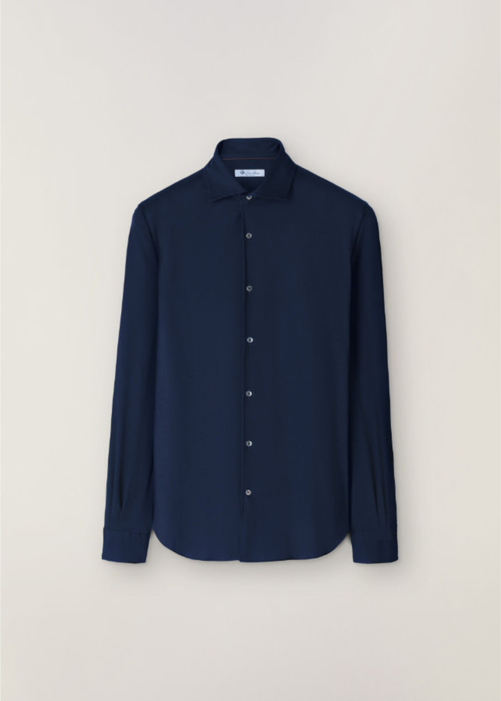 Loro Piana Loro Piana Shirt, Navy, Andrew ML Jersey Cotton Fitted Collared Button Up