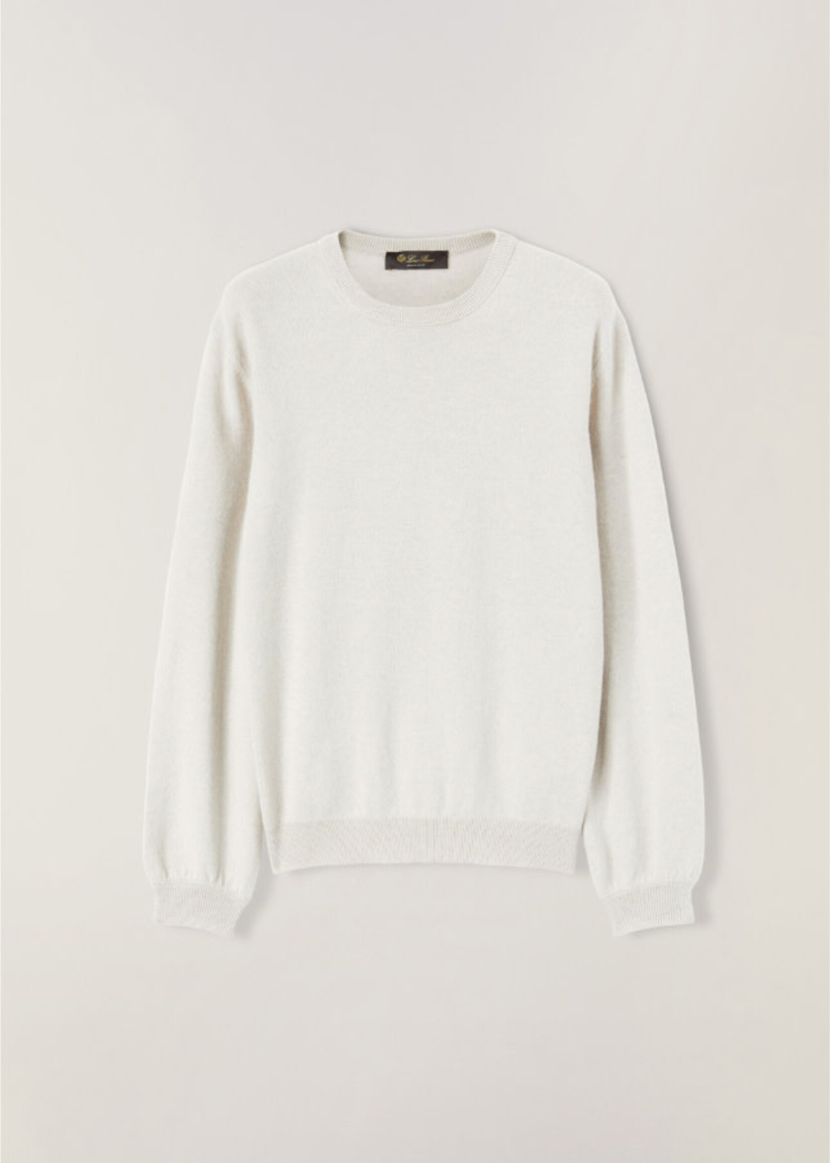 Loro Piana Loro Piana Knitwear, Beige, Cashmere Crew Neck Knitted Pullover In Travertine Melange