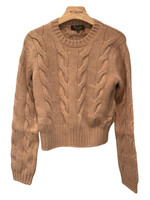 Loro Piana Loro Piana Knitwear, Brown, Napier Cashmere Crew Neck Cable Knit Sweater In Mat Tobacco Melange